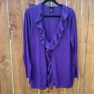 Lane Bryant Purple Ruffled Cardigan 22/24W